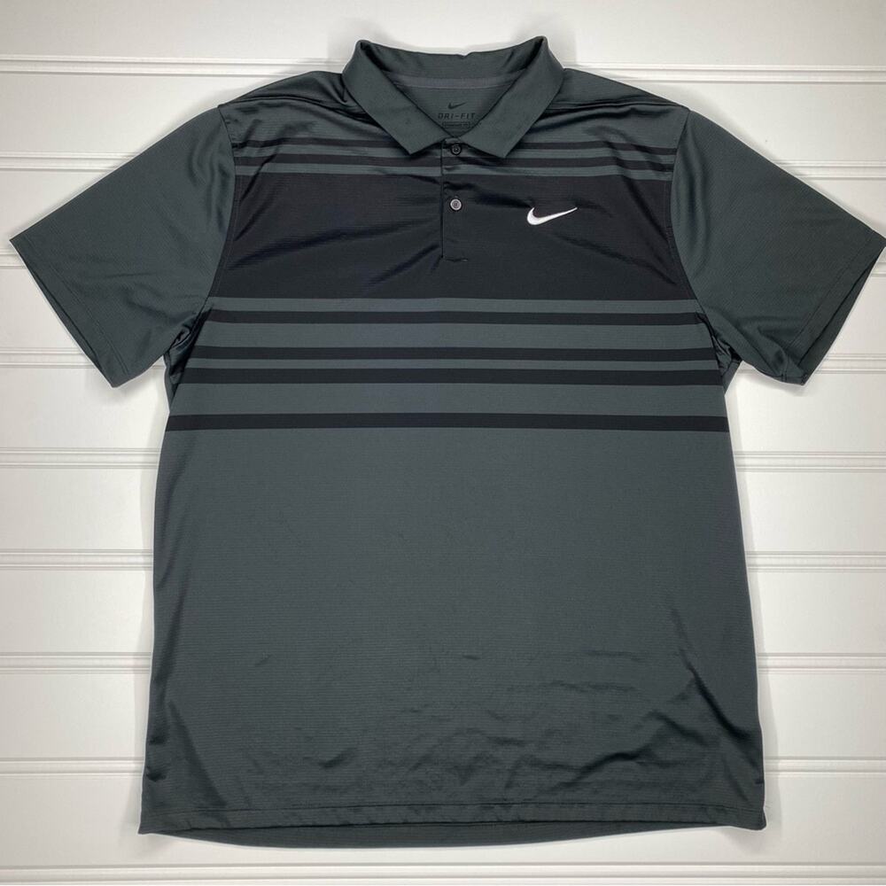 Nike Dri-Fit Polo Golf Shirt / Men’s Sz XL / Black/Dark Grey